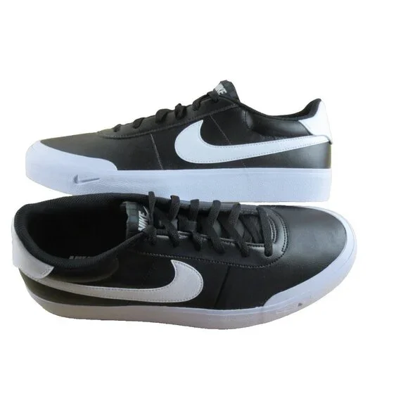 Nike Men's Court Shot Tennis Lifestyle Casual Shoes Black White Sizes NEW - Picture 2 of 7